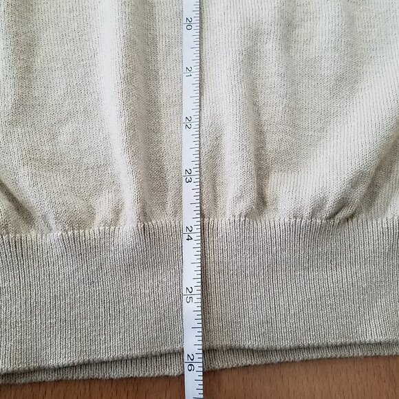 Paul Fredrick Men’s Polo Sweater –Size XL –Beige –Silk, Cashmere & Cotton Blend - Picture 9 of 14